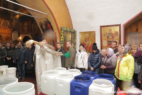 Праздник Крещения Господня в нашем храме, лямцино, никольский храм, 2015, богослужение, фото, фотографии